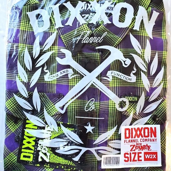 DIXXON Flannel x ROB ZOMBIE Collab Flannel Shirt- Women's 2XL - Picture 8 of 10